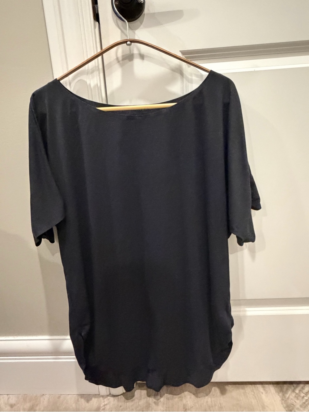 Uniqlo Black Boatneck Short-Sleeve Top